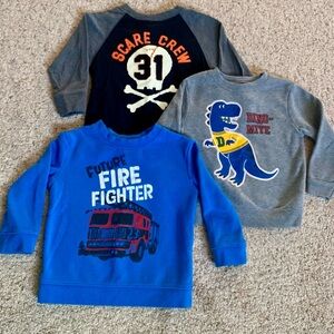 Scare Crew, Dino-Mite, & Fire Fighter Kids Sweatshirts - Black, Blue & Gray